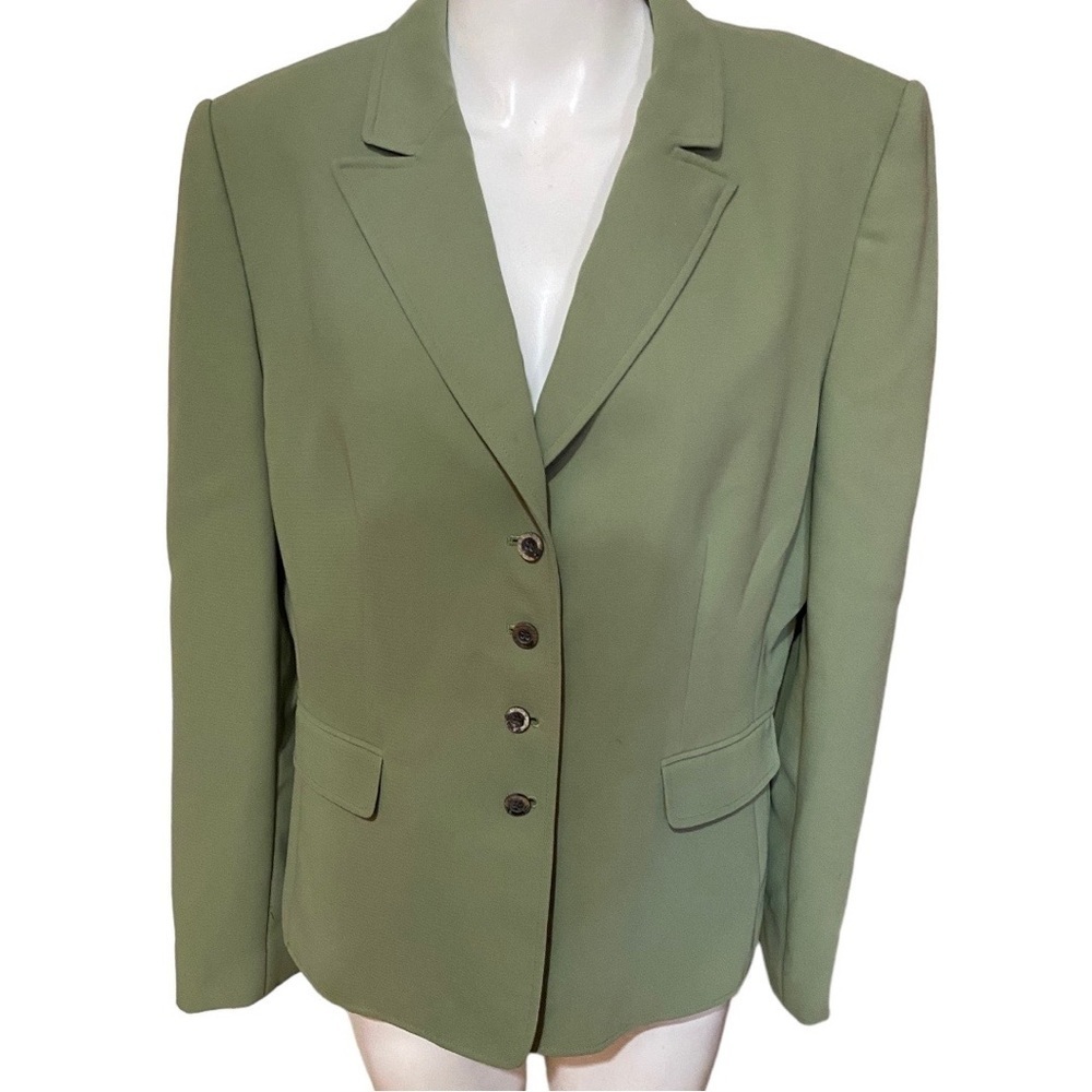 Stresa ASL Jacket Green Single Breasted Size 14